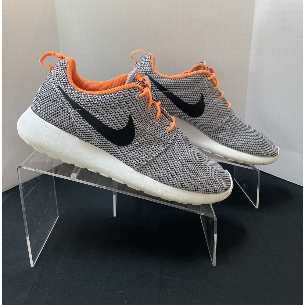 Nike Roshe Run One Wolf Grey Black Atomic Orange 51188-080 Mens 8 Shoes‎
